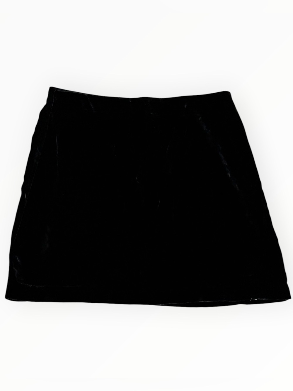 REFORMATION Aritzia Black Velvet Mini Skirt Subtle A-Line Party Holiday 4 Date - Picture 2 of 7